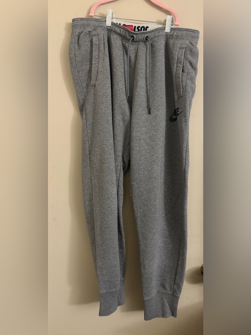 Nike Kids Gray Athletic Fleece Joggers with Drawstring